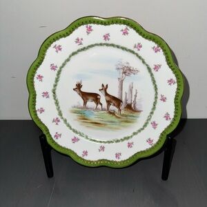 Vintage Limoges Bassett Austria Porcelain Hand Painted Game Cabinet Plate (Set)